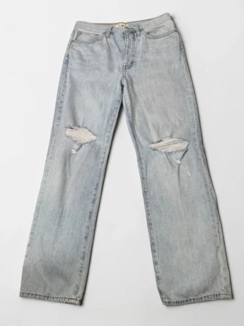 Madewell The Dadjean in light Blue Wash: Ripped Edition Sz 27 - Picture 7 of 10
